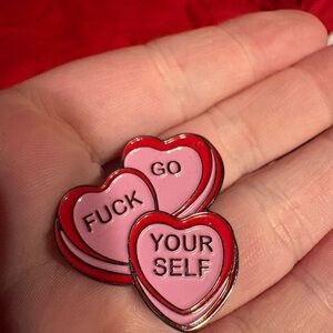 Sarcastic Candy Heart Enamel Pin | Adult Humor